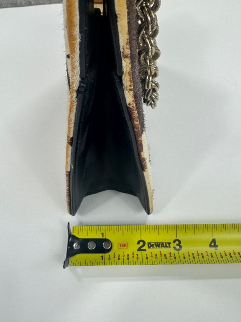 Topshop Cow Print Leather Purse Bag Small Sian Chain Strap - Picture 7 of 13